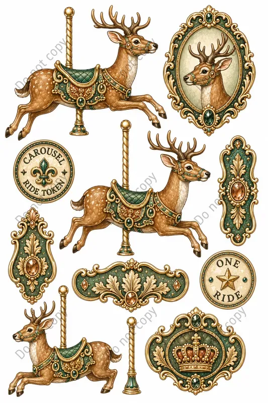 Vintage Carousel Ephemera Sheets