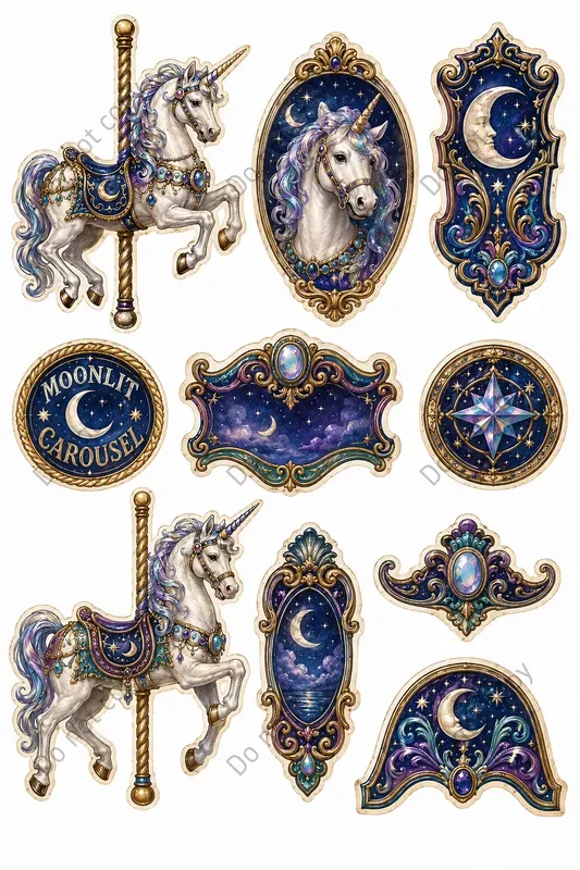 Vintage Carousel Ephemera Sheets
