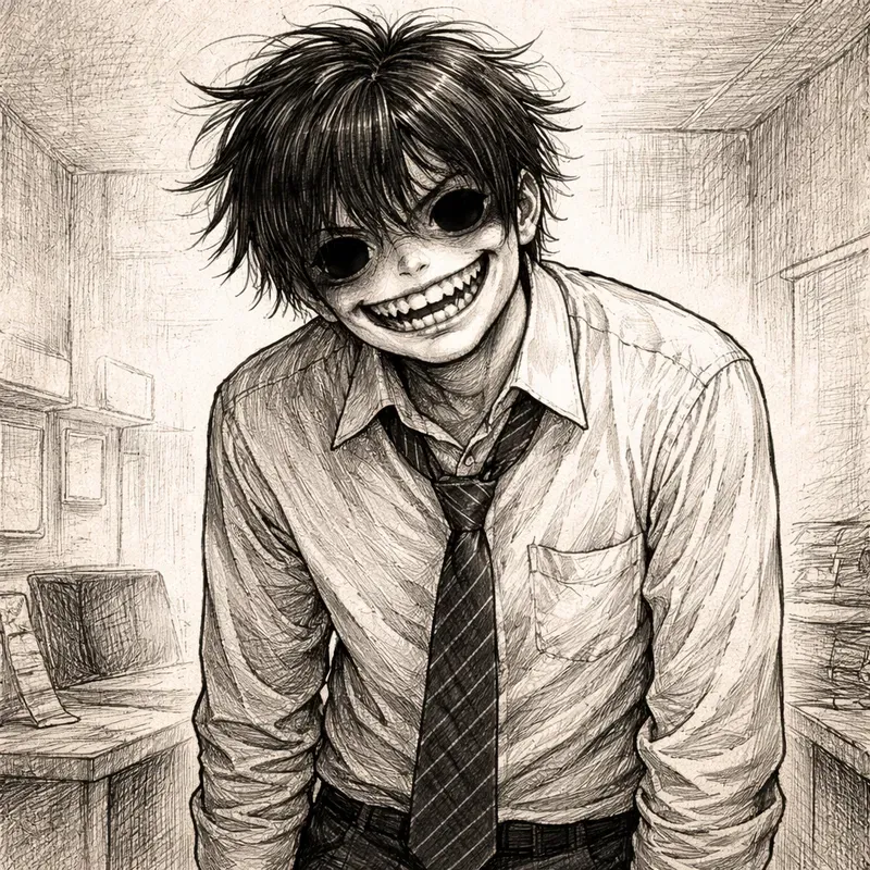 Distorted Grin Character Art Generator