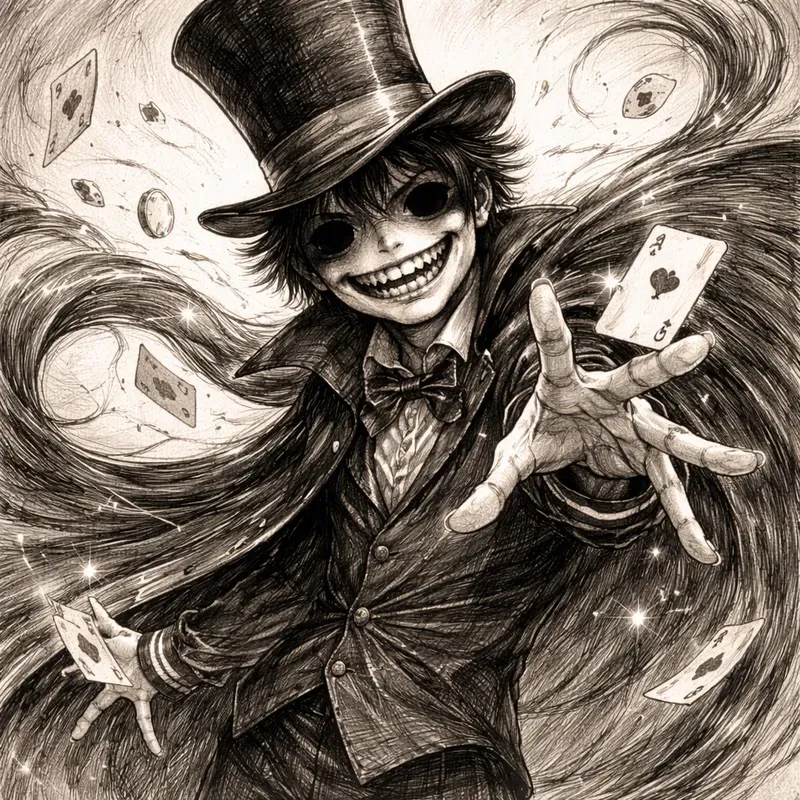 Distorted Grin Character Art Generator