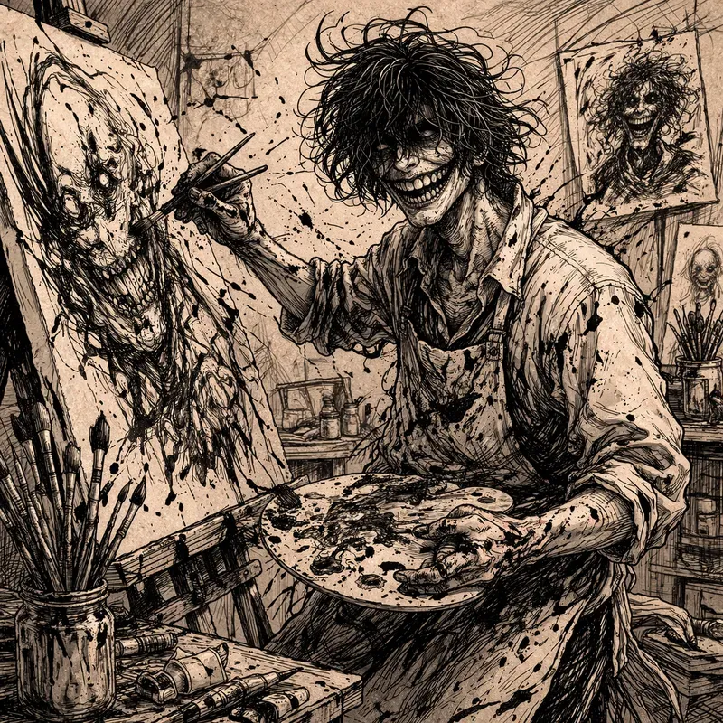 Distorted Grin Character Art Generator