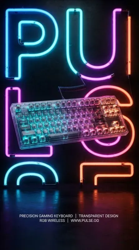 Neon Illuminated Typography Product Posts