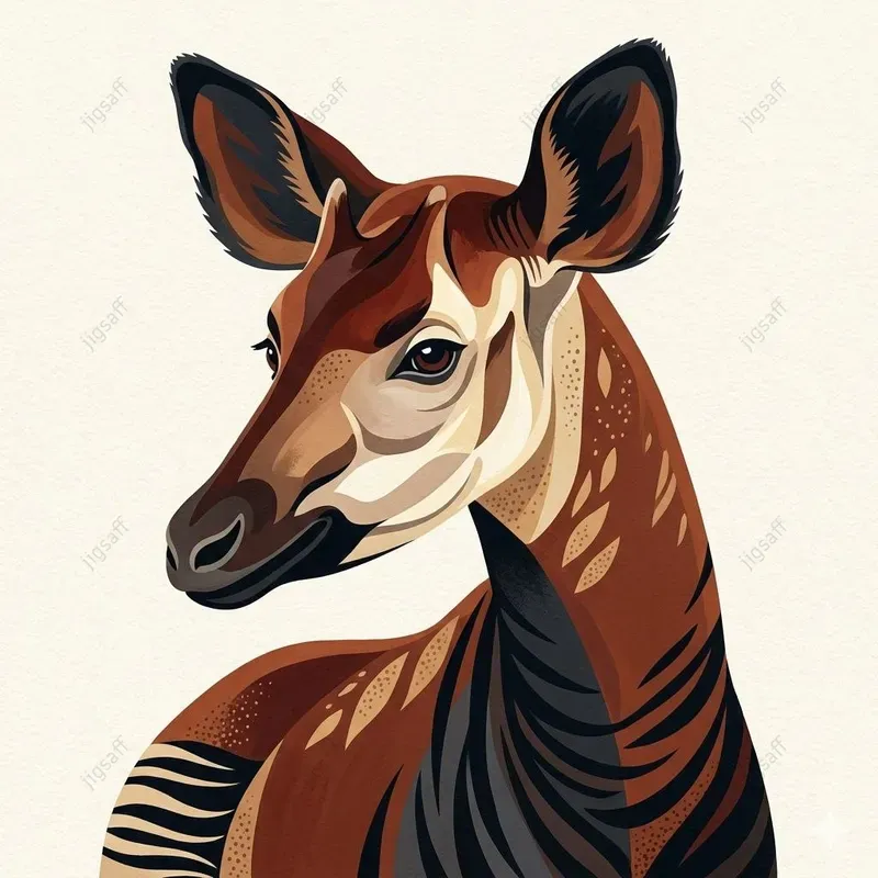 Contemporary Folk Animal Graphic Art