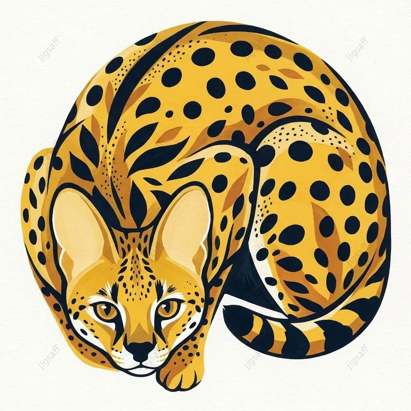 Contemporary Folk Animal Graphic Art