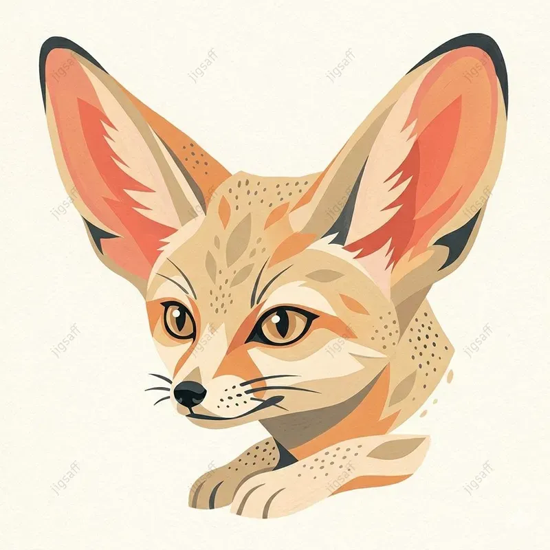 Contemporary Folk Animal Graphic Art