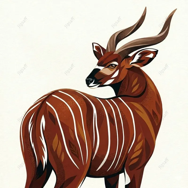 Contemporary Folk Animal Graphic Art