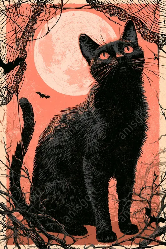 Sunset Gothic Halloween Etsy Wall Art