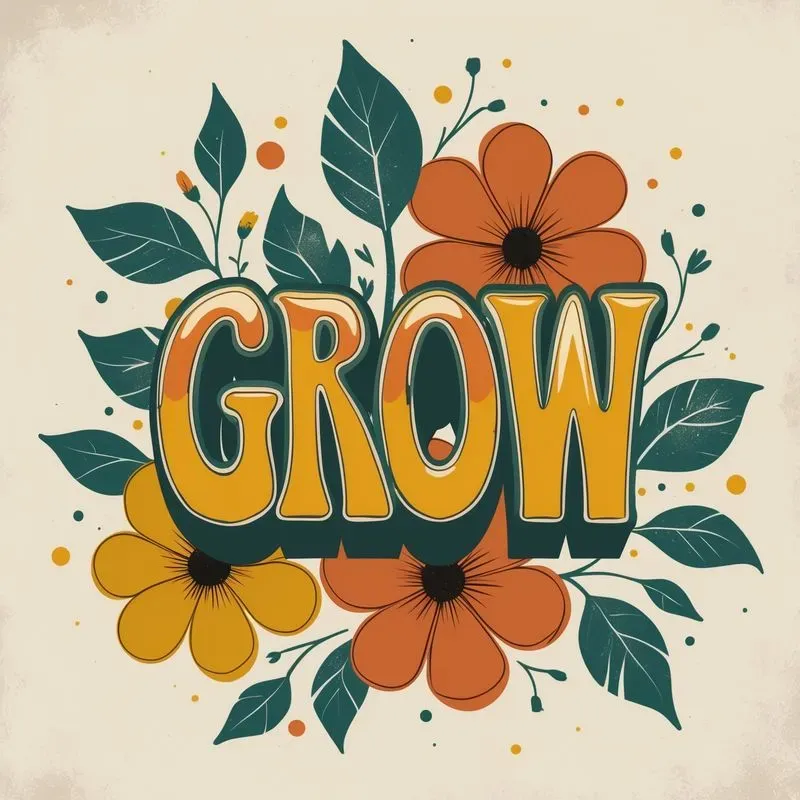 70s Retro Typography Flat Vectors