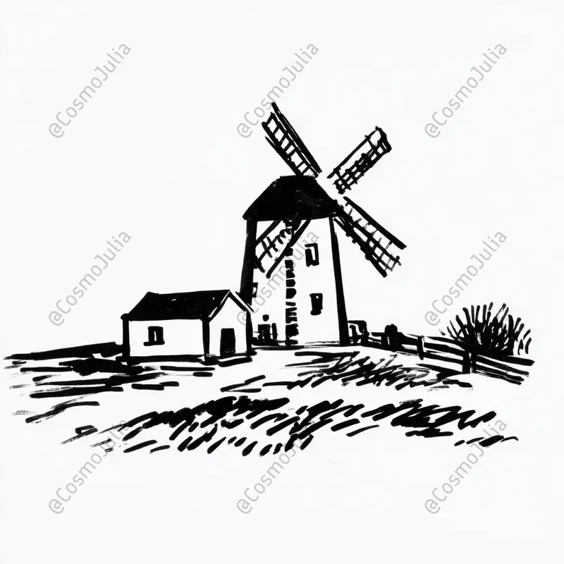Black White Ink Sketch Cliparts