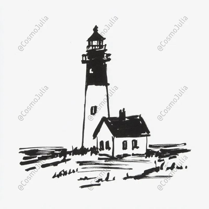Black White Ink Sketch Cliparts