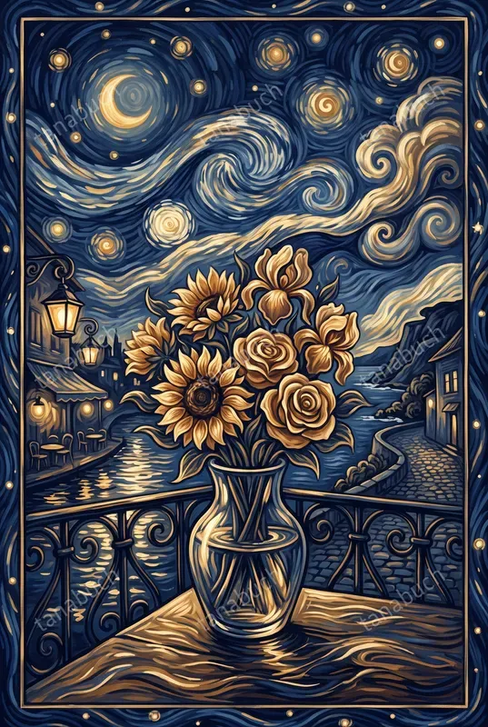 Starry Night Romantic Paintings