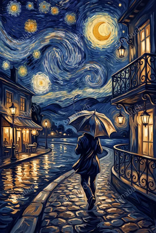 Starry Night Romantic Paintings