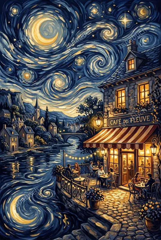 Starry Night Romantic Paintings