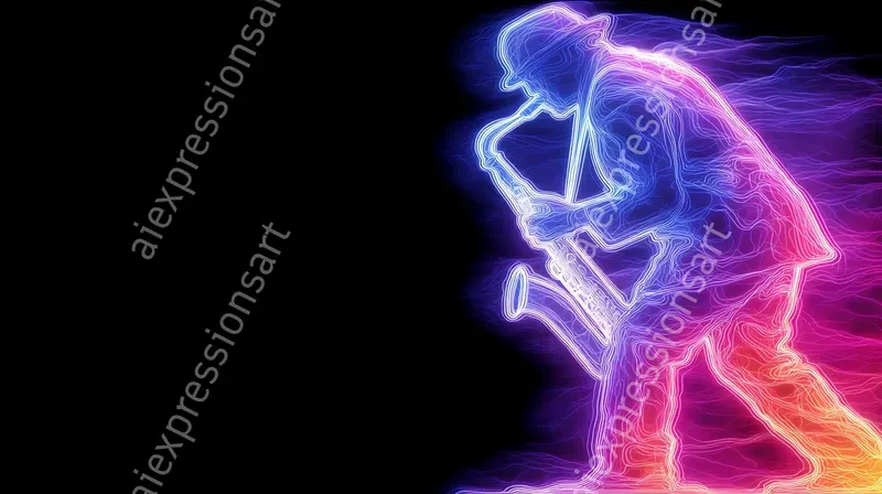 Luminous Neon Flowing Line Art