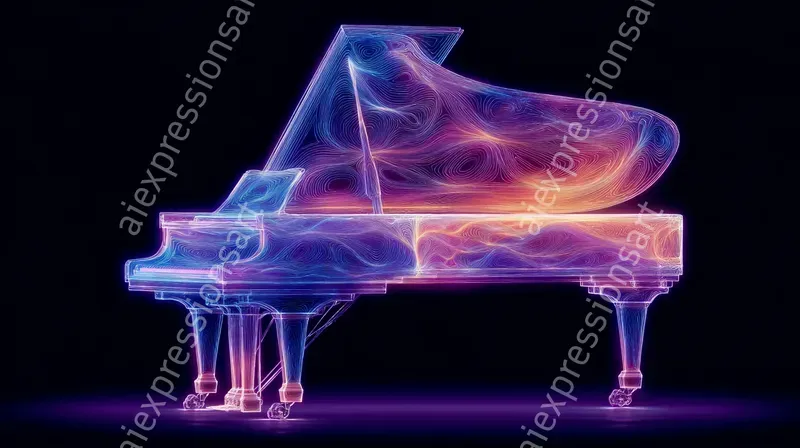 Luminous Neon Flowing Line Art