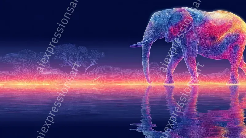Luminous Neon Flowing Line Art