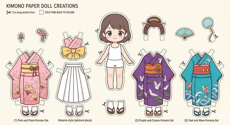 Cute Anime Paper Doll Dressup Sets