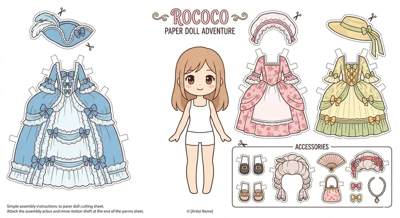 Cute Anime Paper Doll Dressup Sets