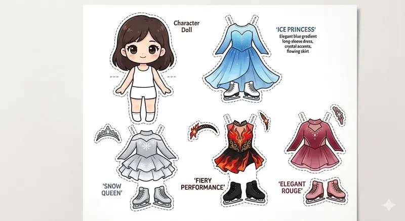 Cute Anime Paper Doll Dressup Sets