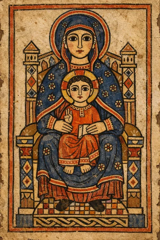 Medieval Naive Manuscript Icon Miniatures