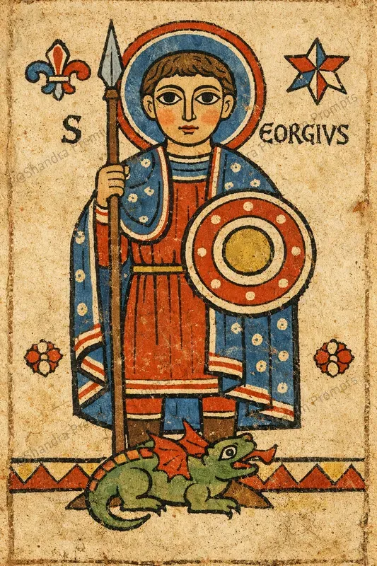 Medieval Naive Manuscript Icon Miniatures