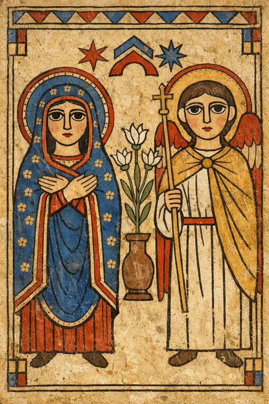 Medieval Naive Manuscript Icon Miniatures