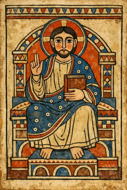 Medieval Naive Manuscript Icon Miniatures