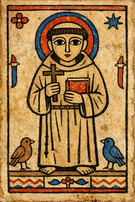 Medieval Naive Manuscript Icon Miniatures