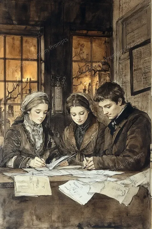 Romantic Vintage Watercolor Scenes