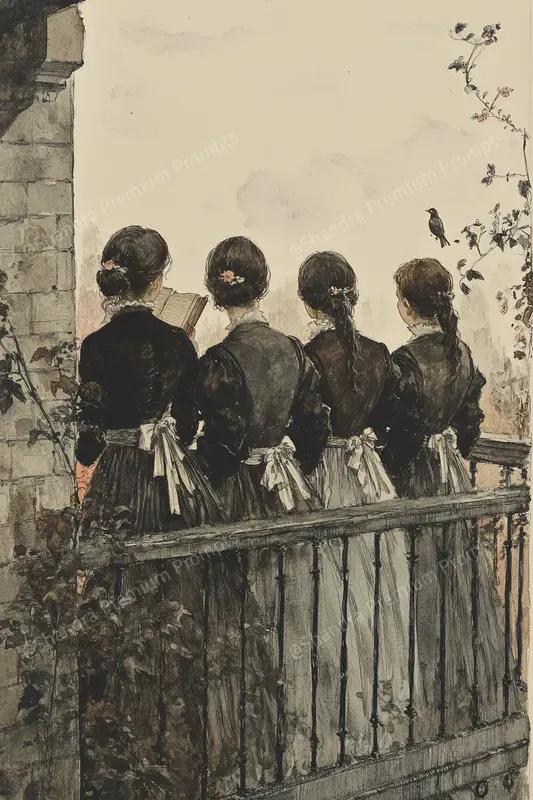 Romantic Vintage Watercolor Scenes