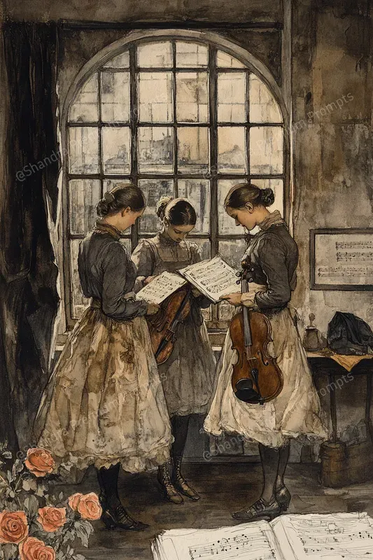 Romantic Vintage Watercolor Scenes