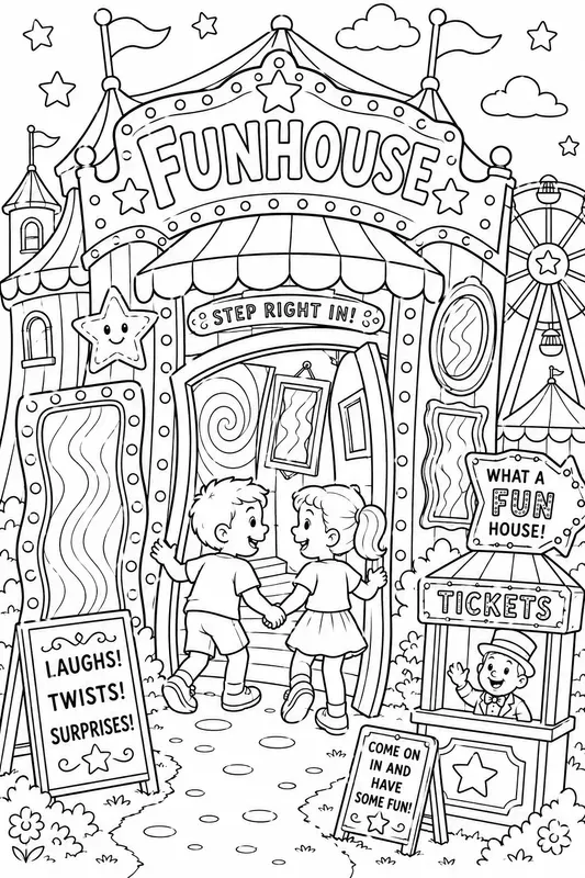 Cute Vintage Circus Coloring Books