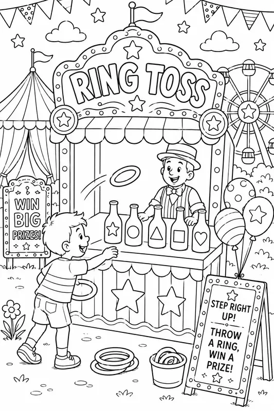 Cute Vintage Circus Coloring Books