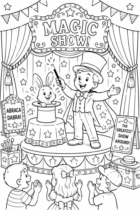 Cute Vintage Circus Coloring Books