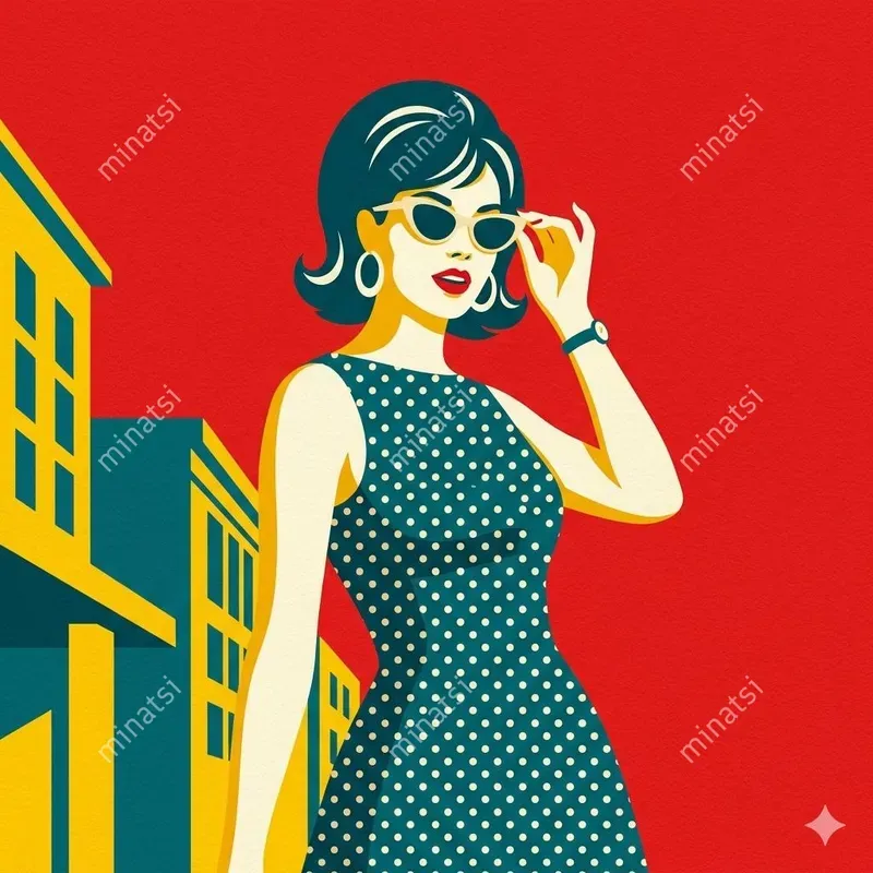 Retro Mod Flat Vector Fashion Portraits