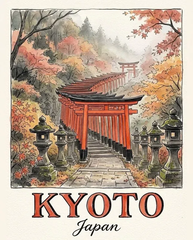 Watercolor Ink City Travel Posters