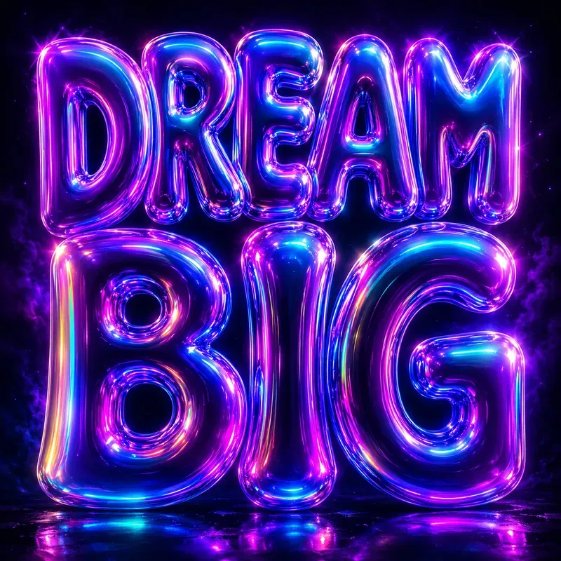 Hyperglow Bubble Typography Posters