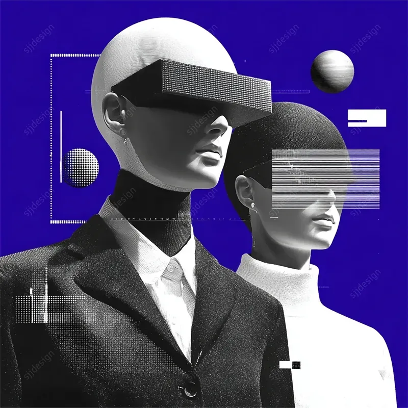 Retrofuturist Brutalist Collages