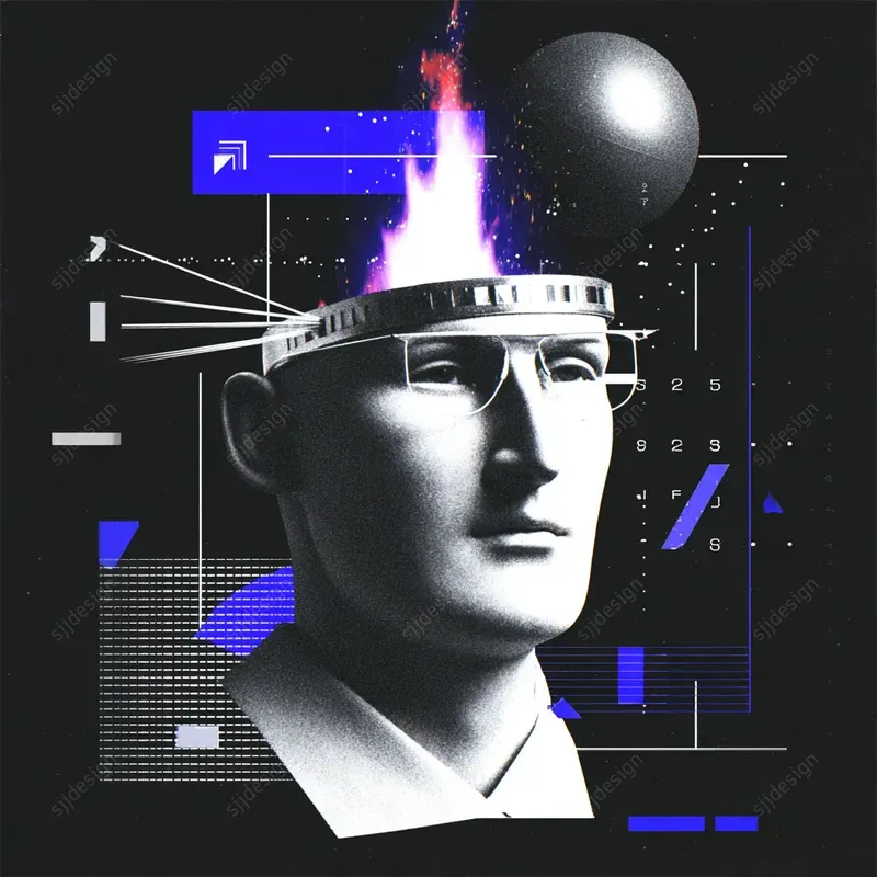 Retrofuturist Brutalist Collages