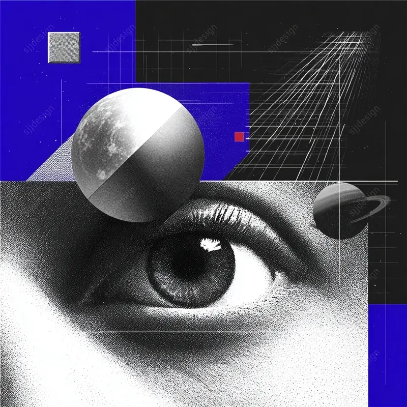 Retrofuturist Brutalist Collages