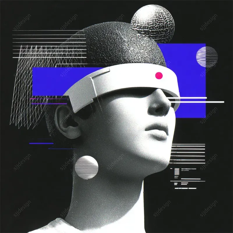 Retrofuturist Brutalist Collages