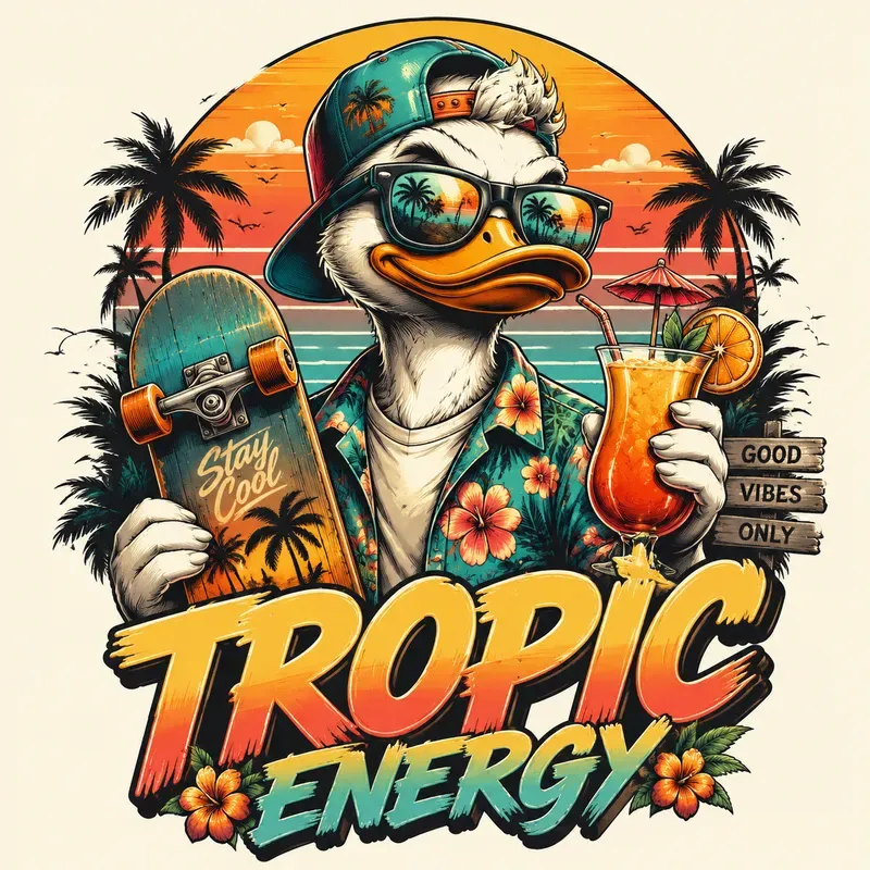 Retro Tropical Mascot Tshirt Designs