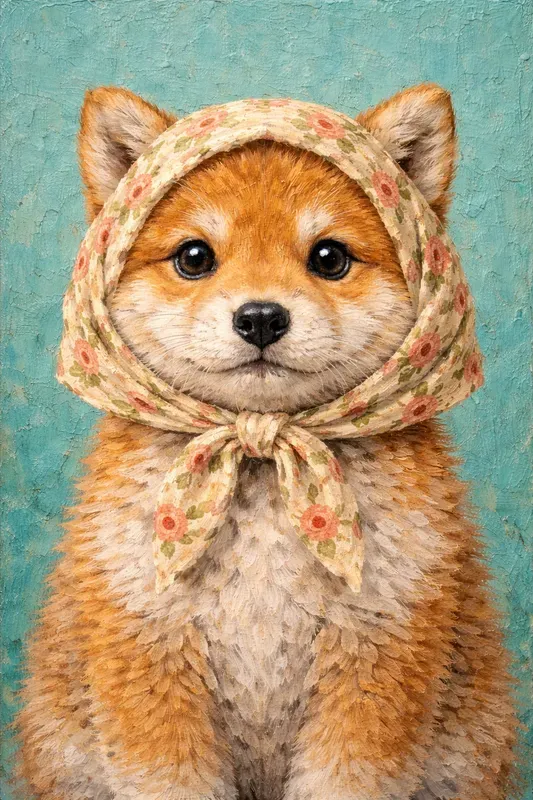 Impasto Headscarf Pet Portraits