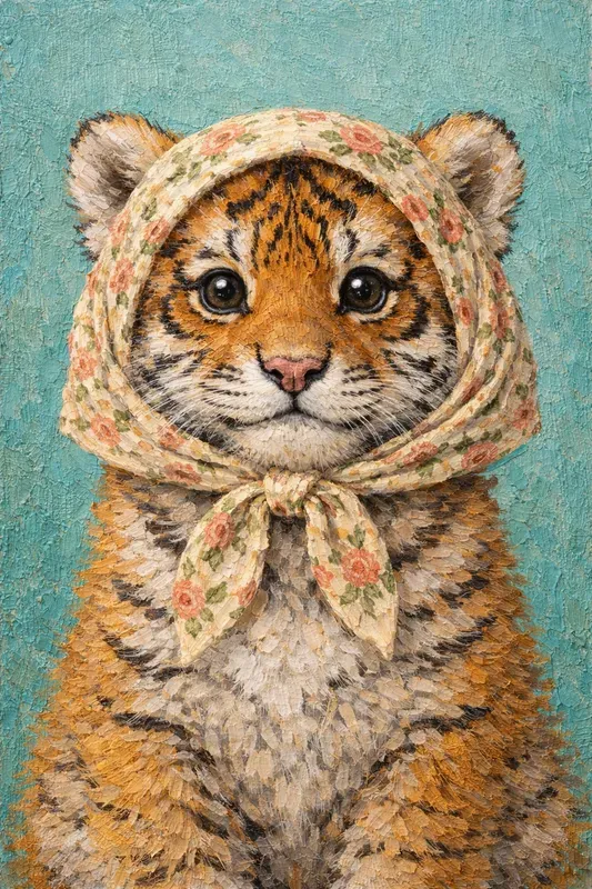 Impasto Headscarf Pet Portraits