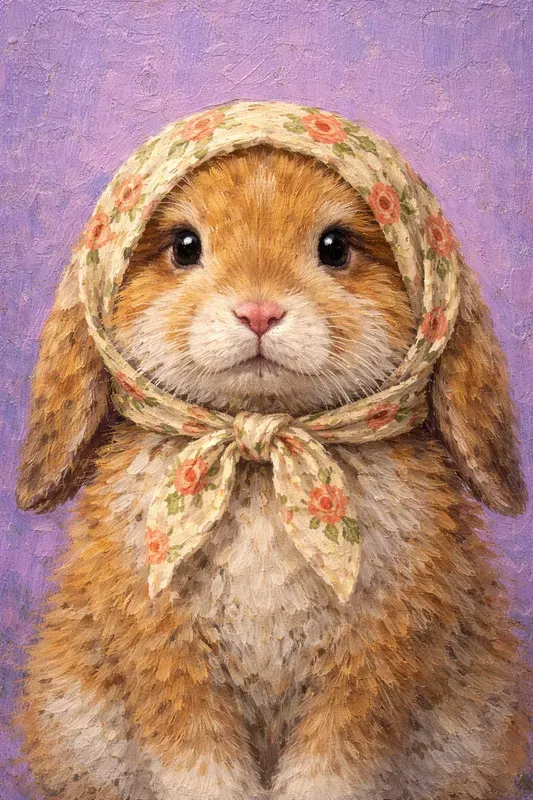 Impasto Headscarf Pet Portraits