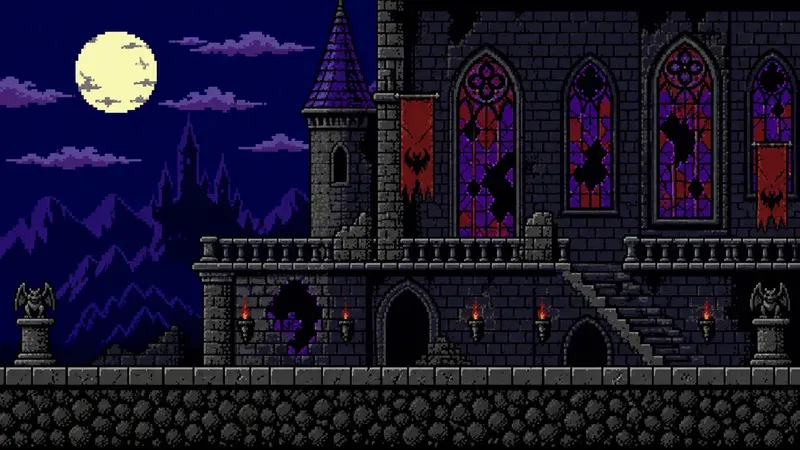 8bit Sidescrolling Level Backgrounds