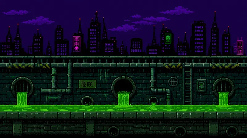 8bit Sidescrolling Level Backgrounds