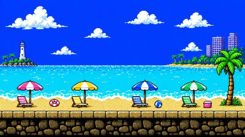 8bit Sidescrolling Level Backgrounds