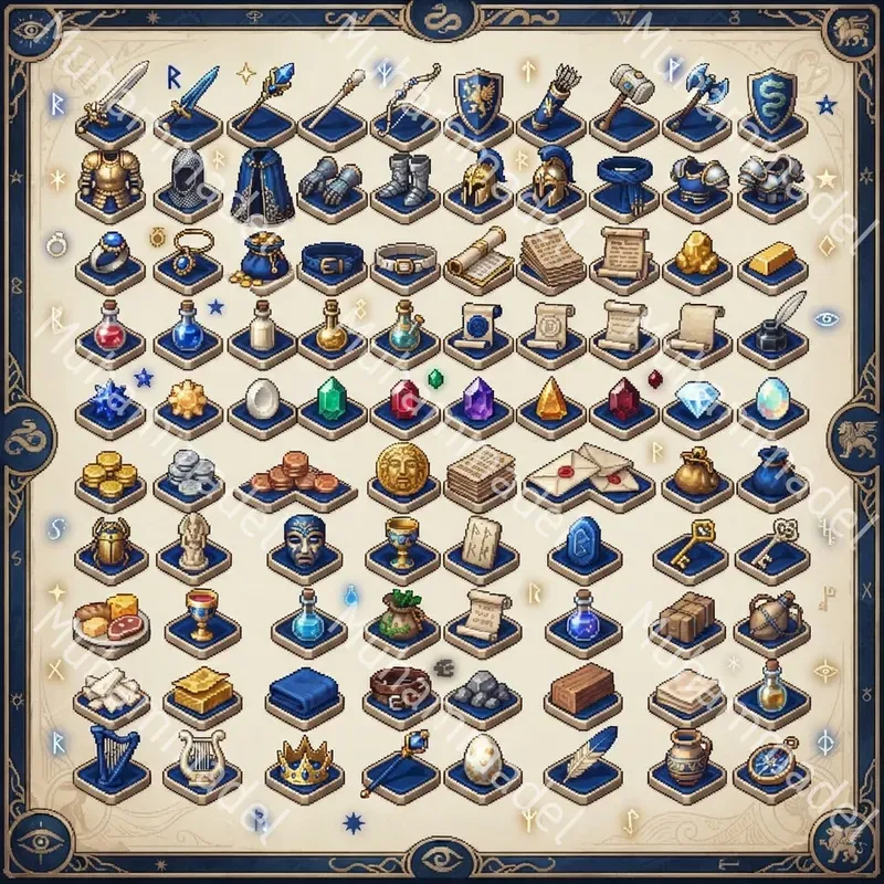 Pixel Art Game Inventory Sheets