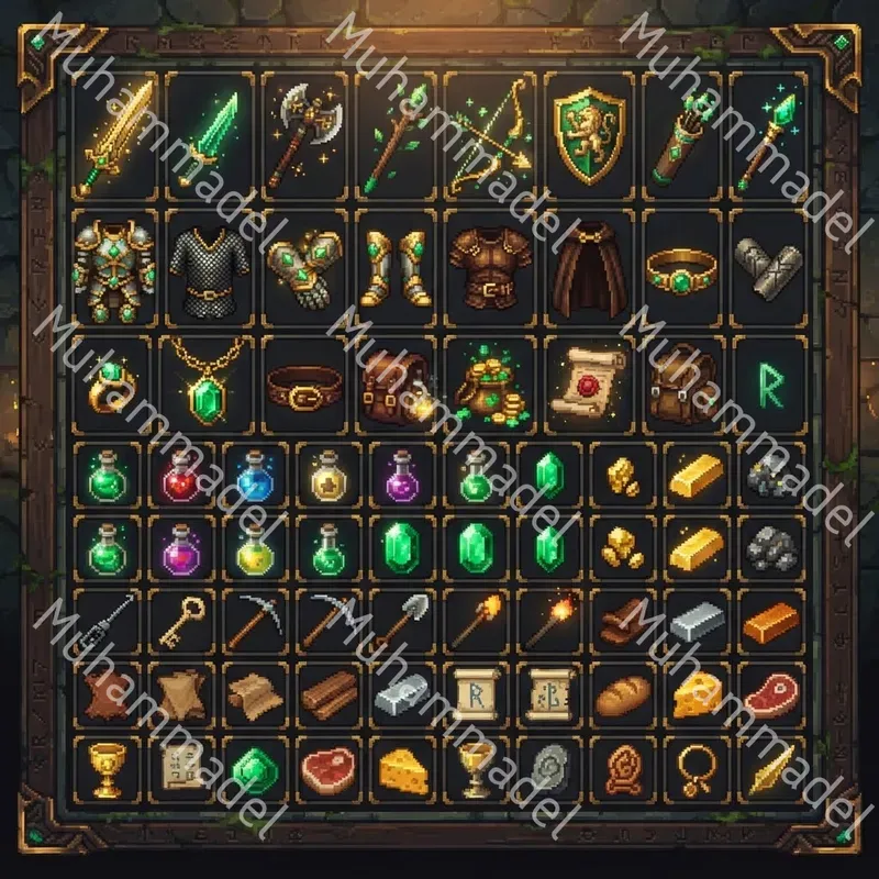 Pixel Art Game Inventory Sheets